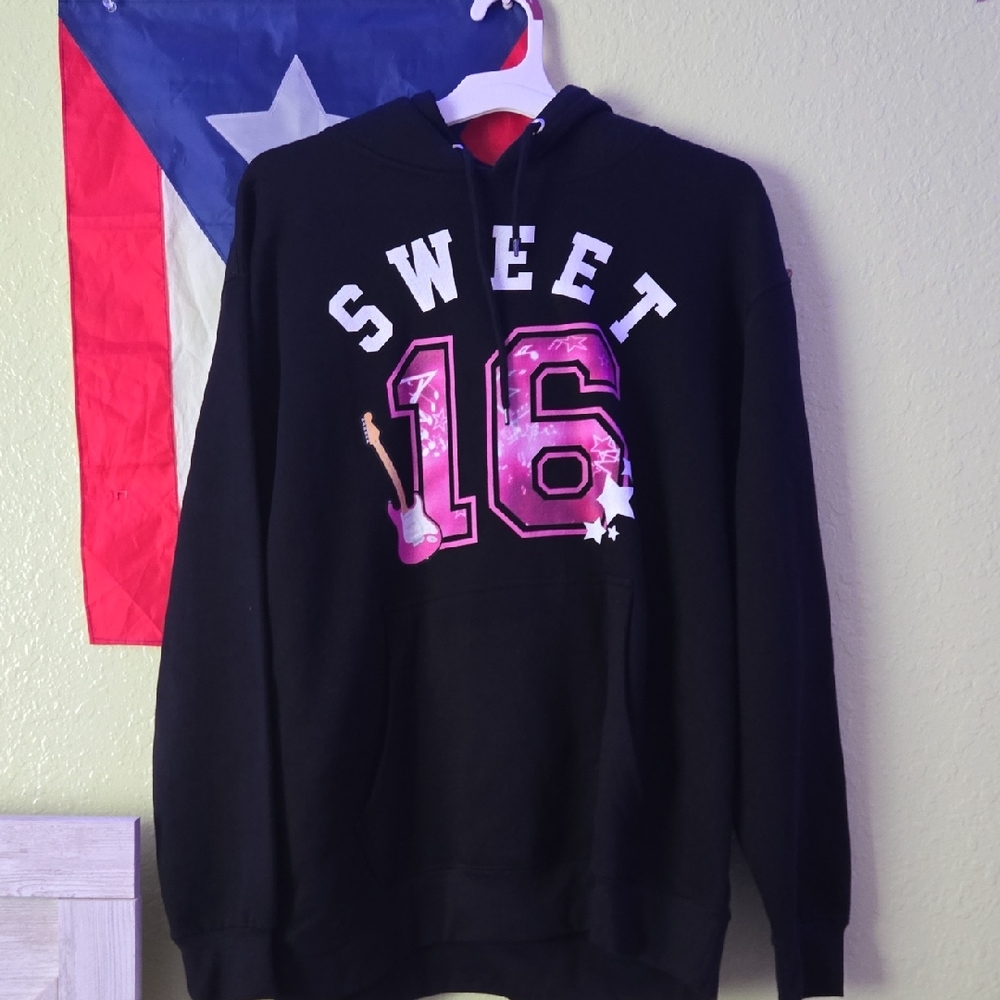 Black Varsity Style Jacket with Bold Pink Accents